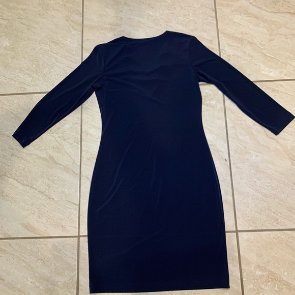 Calvin Klein Navy Dress Lace V-neck size small - Picture 5 of 11